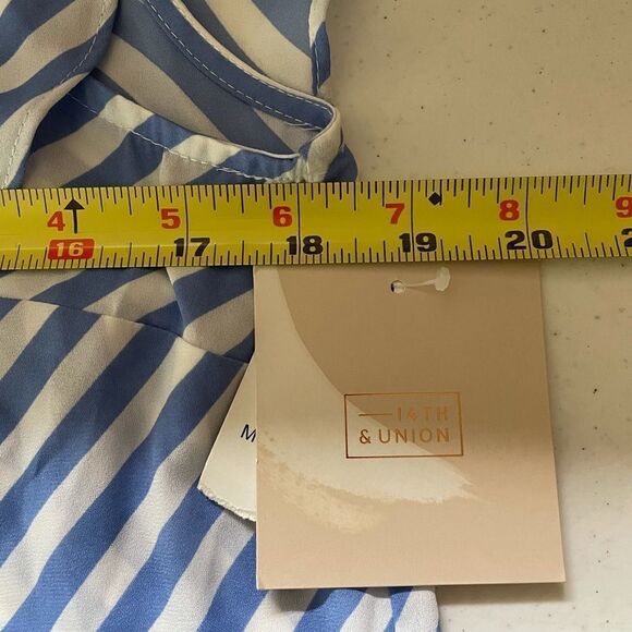 14th and Union blue and white striped blouse - Picture 7 of 8
